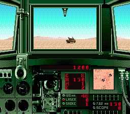 Garry Kitchen's Super Battletank: War in the Gulf (Genesis) screenshot: Enemy tank in sight