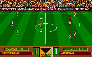 Gazza's Super Soccer (Atari ST) screenshot: Kick off!