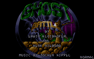 Ghost Battle (Atari ST) screenshot: A little-known fact is that you can actually choose difficulty with F1, F2, and F3 keys.