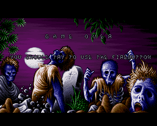 Ghost Battle (Amiga) screenshot: ...or this if you choose to play without cheats...