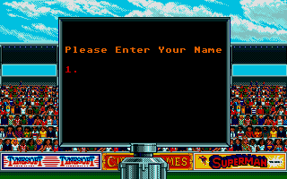 Summer Challenge (Atari ST) screenshot: Enter your name.