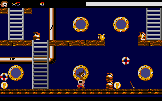Goin' Down with the Captain (Atari ST) screenshot: Two life bouys and several bonus objects