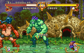 Golden Axe: The Duel (SEGA Saturn) screenshot: Lovely! Some man-eating clams in the background.