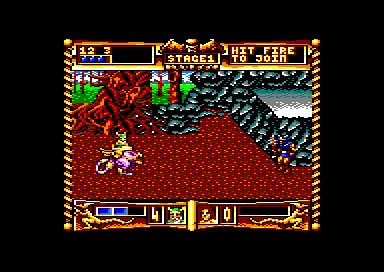 Golden Axe (Amstrad CPC) screenshot: Riding a creature