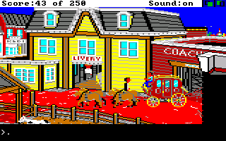 Gold Rush! (Amiga) screenshot: Getting on a stage.