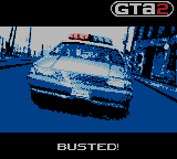 Grand Theft Auto 2 (Game Boy Color) screenshot: Busted