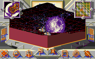 Gravity (Amiga) screenshot: Einstein-Minkowsky four space representation