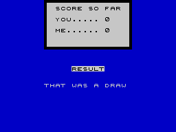 Grid Run and Pontoon (ZX Spectrum) screenshot: The results table