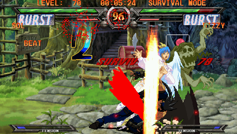 Screenshot of Guilty Gear X2: The Midnight Carnival #Reload (PSP