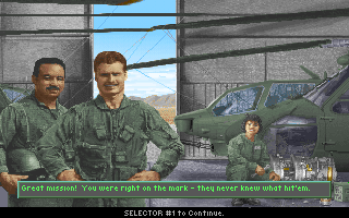 Gunship 2000 (Amiga) screenshot: We return victorious
