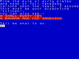 Hampstead (ZX Spectrum) screenshot: At least this sandwich is nutritious