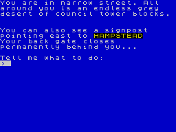 Hampstead (ZX Spectrum) screenshot: The promised land, no entry yet