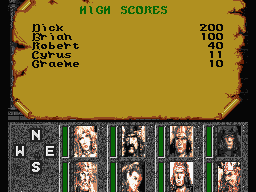 Heroes of the Lance (MSX) screenshot: The high scores