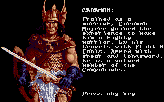 Heroes of the Lance (Atari ST) screenshot: Another warrior - Caramon