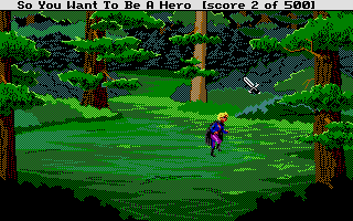 Hero's Quest: So You Want to Be a Hero (Atari ST) screenshot: Sneaking through the woods