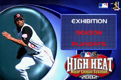 High Heat Major League Baseball 2002 (Game Boy Advance) screenshot: Main menu