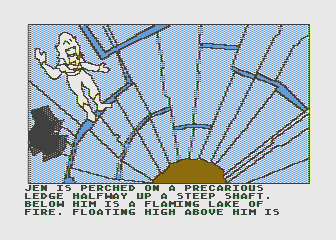 Hi-Res Adventure #6: The Dark Crystal (Atari 8-bit) screenshot: Now this is one heck of a predicament...