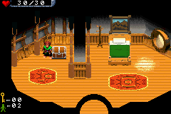 The Hobbit (Game Boy Advance) screenshot: Bilbo's bedroom and a chest... what is inside?