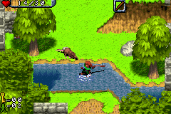 The Hobbit (Game Boy Advance) screenshot: Attacking a large rat
