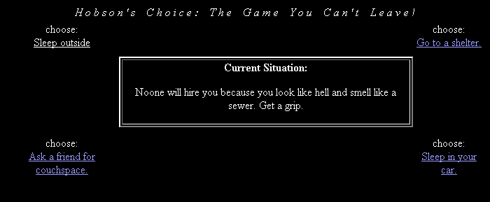 Hobson's Choice (Browser) screenshot: Maybe I can get some work...