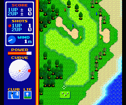 Hole in One Special (MSX) screenshot: Select the stroke power and the ball curve