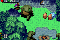 The Hobbit (Game Boy Advance) screenshot: The trolls are capturing all the dwarves and putting them in sacks for dinner