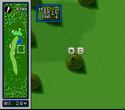 Hole in One (SNES) screenshot: Okay, so it was REALLY to the right...