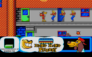 Hong Kong Phooey: No.1 Super Guy (Atari ST) screenshot: Into the fire of a busy start