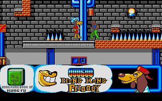 Hong Kong Phooey: No.1 Super Guy (Atari ST) screenshot: Avoid those spikes
