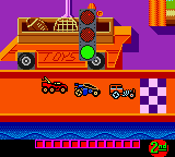 Hot Wheels: Stunt Track Driver (Game Boy Color) screenshot: The starting grid - racing will begin... now!