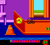 Hot Wheels: Stunt Track Driver (Game Boy Color) screenshot: If you land wrongly, your car will explode and the challengers will take its position.