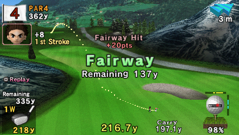 Hot Shots Golf: Open Tee (PSP) screenshot: Results shown in a fast view.