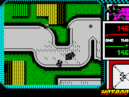 Hot Rod (ZX Spectrum) screenshot: Slippery bit