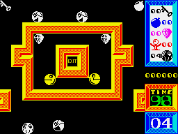 I Ball II (ZX Spectrum) screenshot: Need to wait for barriers to drop here