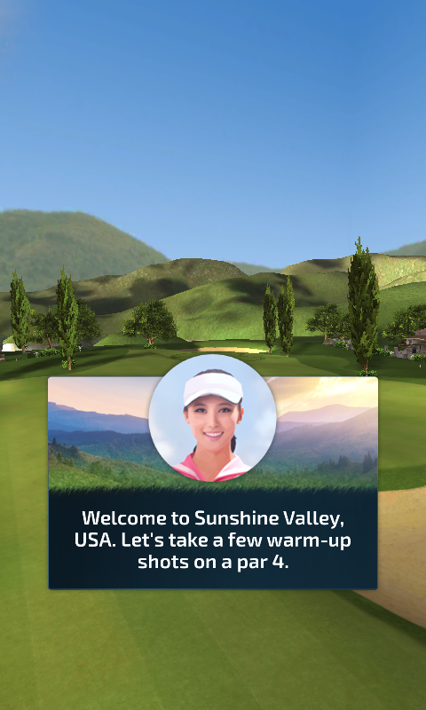 Pro Feel Golf (Android) screenshot: Caddie introduces the game