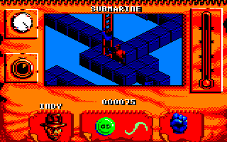 Indiana Jones and the Fate of Atlantis: The Action Game (Amstrad CPC) screenshot: Climbing a ladder