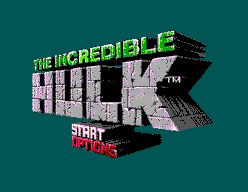 The Incredible Hulk (SEGA Master System) screenshot: Main menu