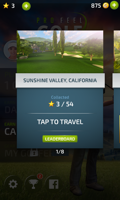 Pro Feel Golf (Android) screenshot: Course selection