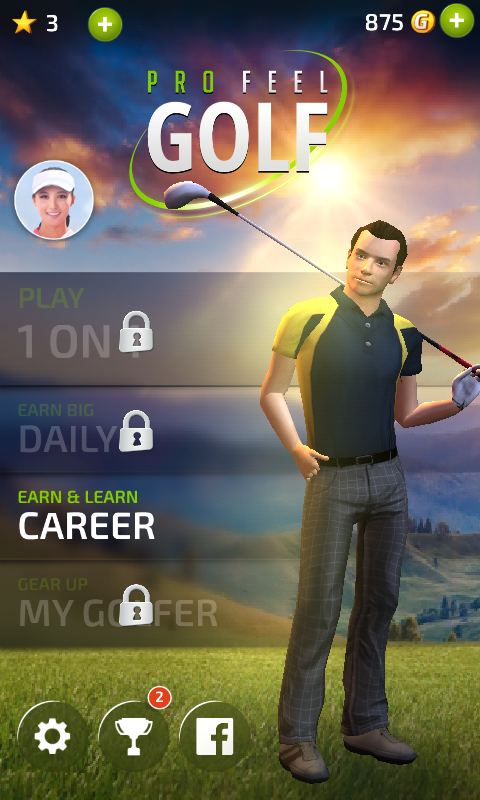 Pro Feel Golf (Android) screenshot: Main menu
