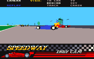 Indianapolis 500: The Simulation (Amiga) screenshot: Crash replay