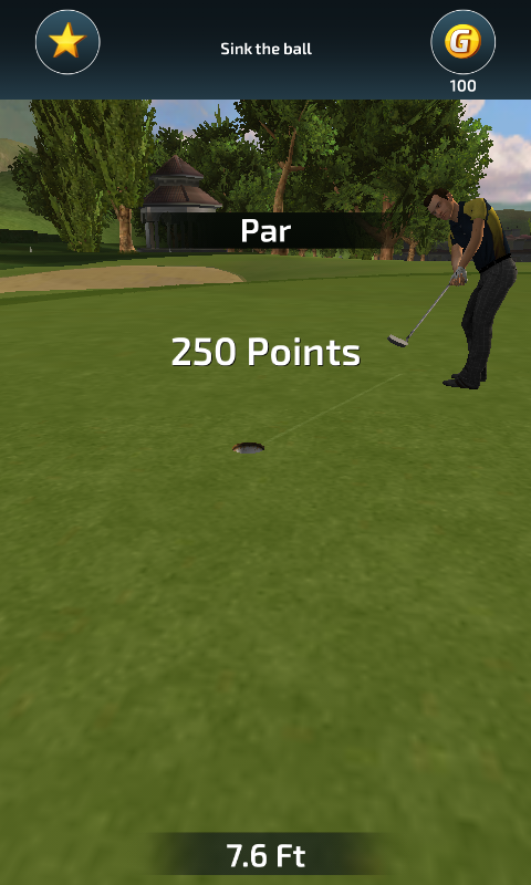 Pro Feel Golf (Android) screenshot: Getting a par