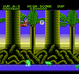 Insector X (NES) screenshot: The powerup system is similar to Cloudmaster