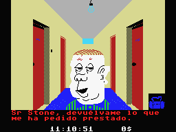 The Inheritance: Panic in Las Vegas (MSX) screenshot: Some albino tenant