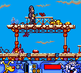 Inspector Gadget: Operation Madkactus (Game Boy Color) screenshot: The dog can evade bullets.