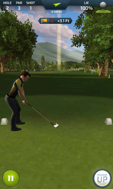 Pro Feel Golf (Android) screenshot: On the tee