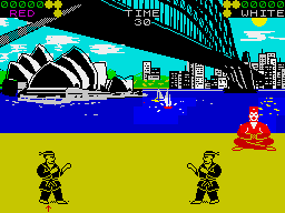World Karate Championship (ZX Spectrum) screenshot: Let's get ready to rumble!