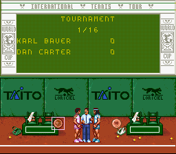 Davis Cup Tennis (SNES) screenshot: Before a tournament match