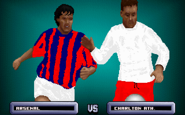 International Soccer (DOS) screenshot: Arsenal vs. Charlton