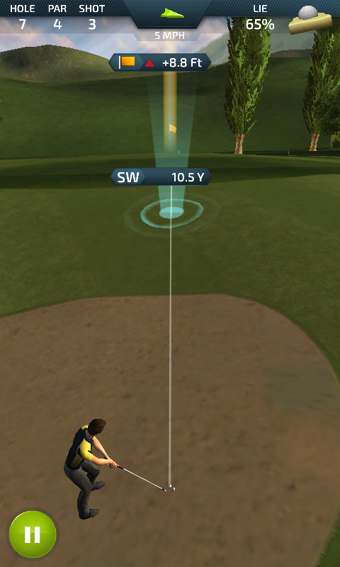 Pro Feel Golf (Android) screenshot: Bunker shot