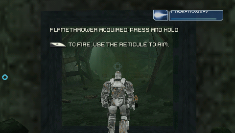 Iron Man (PSP) screenshot: Flame-thrower acquired.